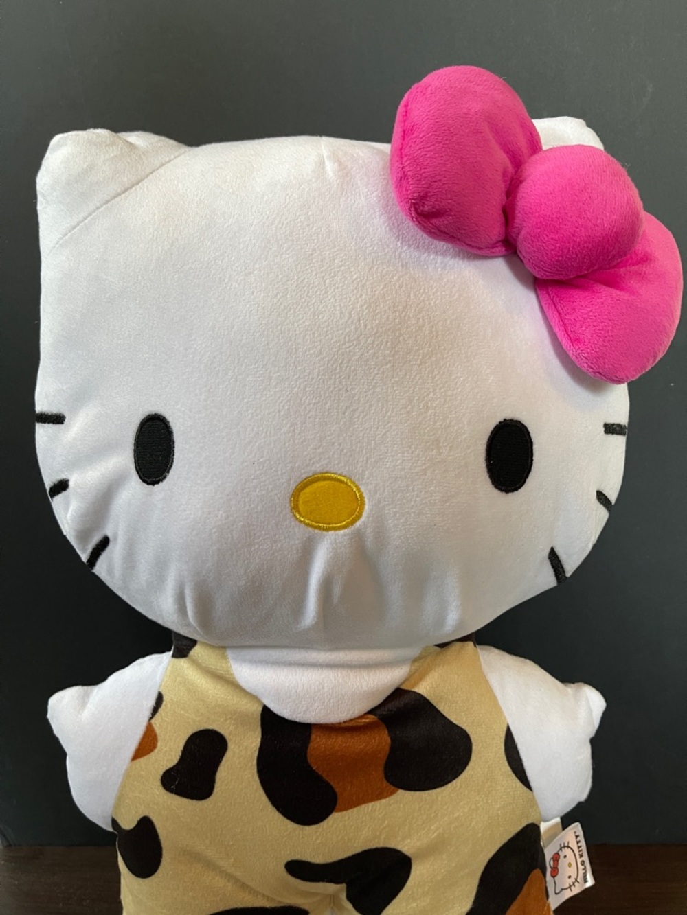 Sanrio Hello Kitty Plush / pillow in cheeta print outfit.